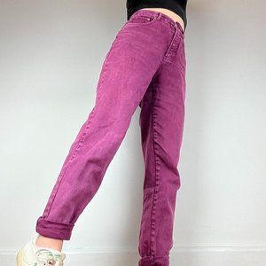 Vintage Mom Jeans - High Rise - Waist 26 - Faded Red/Purple